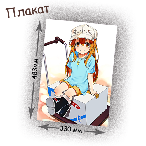 Фотография товара «Плакат Hataraku Saibou»